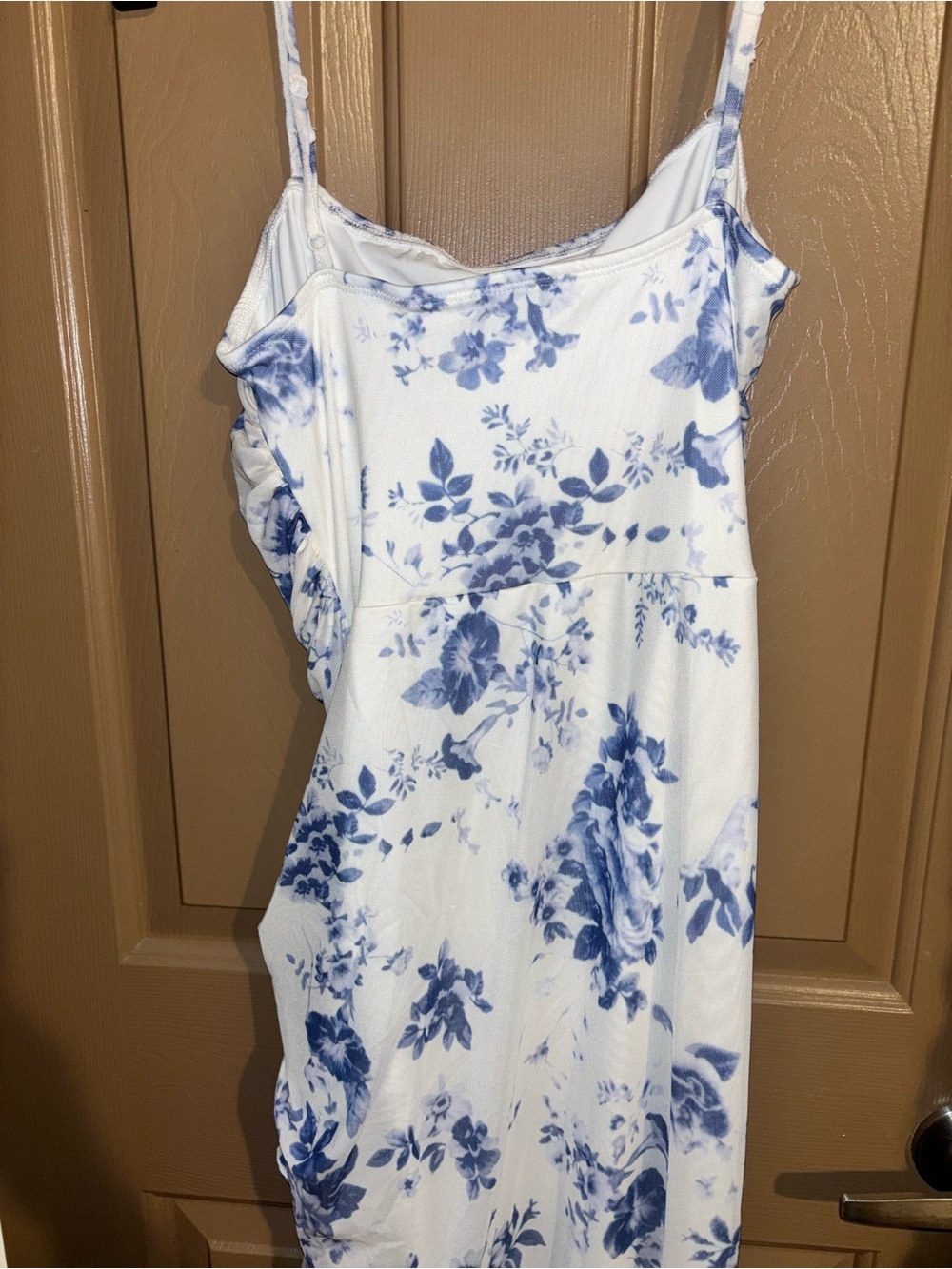 Blue Floral Spaghetti-Strap Women's Dress